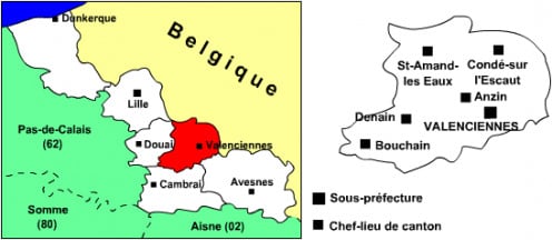 Valenciennes 'arrondissement' map. 