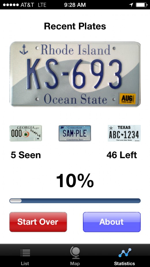 We played the good ol' license plate game. 