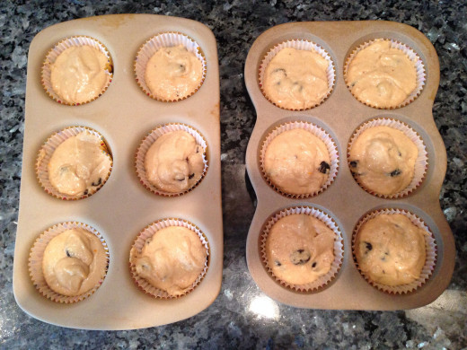 Prepped Cranberry Orange Almond Muffins Ready to be Baked