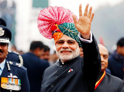 PM modi at 66th Republic Day celebrations