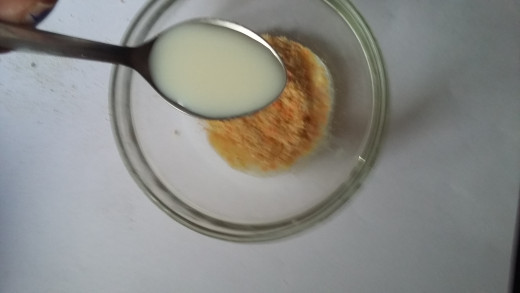 Add raw milk to make a fine paste