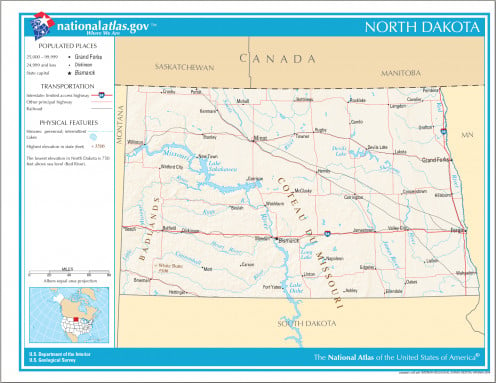 North Dakota is less densely populated than is Texas, except in the northwest region of ND.
