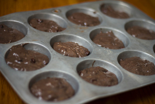 Mixing the ingredients together should probably turn into something a bit like this. I like to call them muffins.