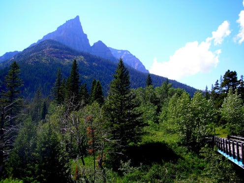 View of Mount Blakiston from Red Rock Canyon, Waterton National Park, Alberta, Canada