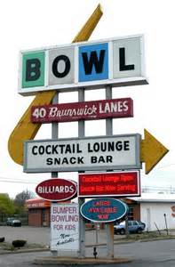 Vintage bowling alley sign