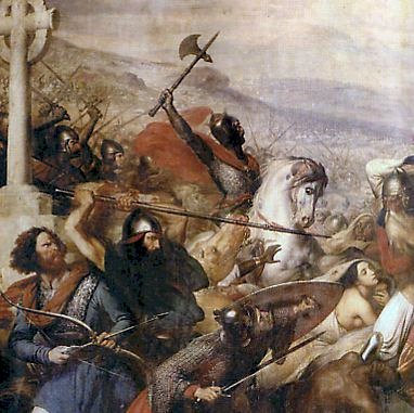 Charles Martel at the Battle of Tours: Painting by Charles de Steuben 1830s