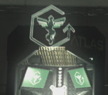 Exo medic has a medical symbol in the center of a broken outline, with an arrow pointing up. 