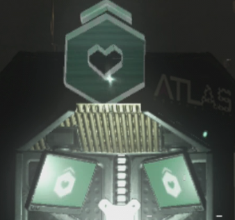 The Exo Health icon is an Octagon with a heart shaped hole in the center and an arrow above it pointing up. 