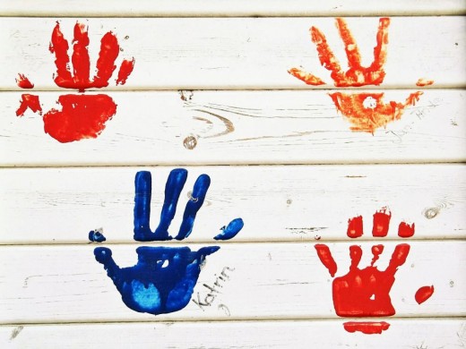 Children's handprints