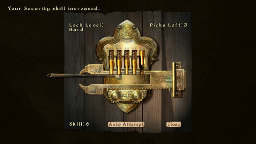 I was never attentive enough to become really good at Oblivion's lockpicking system, but considering how common picks actually were even I never bothered leveling that skill.
