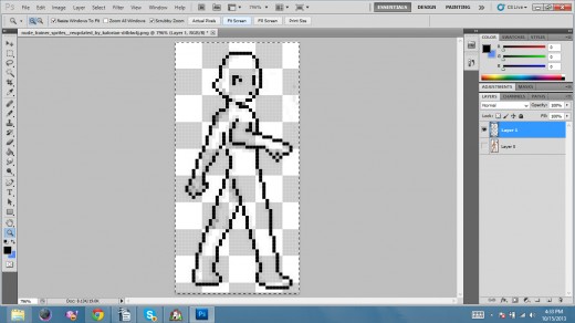 Here, I've hidden the bottom layer so that you can see the outline I've created.