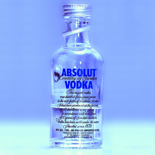 A bottle of Absolut Vodka.  While this is one of the preferred brands for drinking, it would probably be best to use a cheaper brand for purposes other than consumption.
