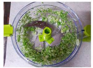 Vegetable chopped in food processor