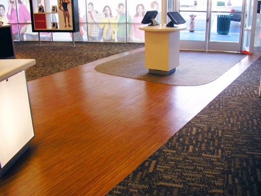 Specialty Flooring Done by Impact Solutions to help with directing customer flow