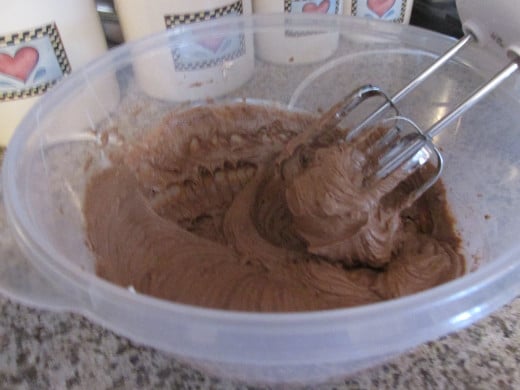 After the ingredients are mixed, before the whipped cream was added