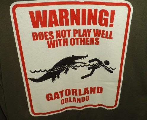 Graphic on a t-shirt at Gatorland in Kissimmee, Florida. 
