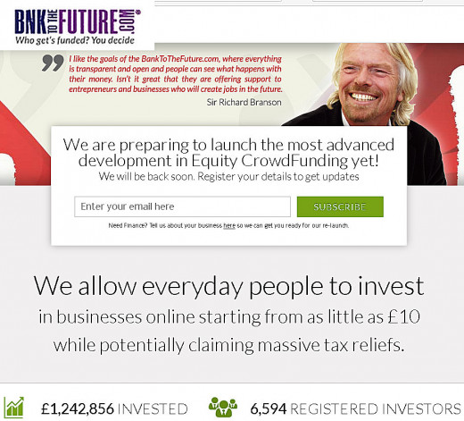 Bank To The Future- endorsed by Sir Richard Branson.  He formed Virgin Galactic, and funded space ship one, designed by Burt Rutan.  SS1 - was the first private space plane, making it to space.  