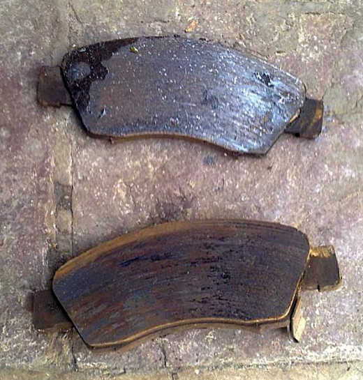Worn brake pads