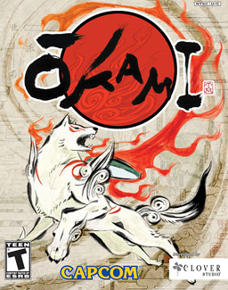 Box art for the Playstation 2 version of Ōkami.