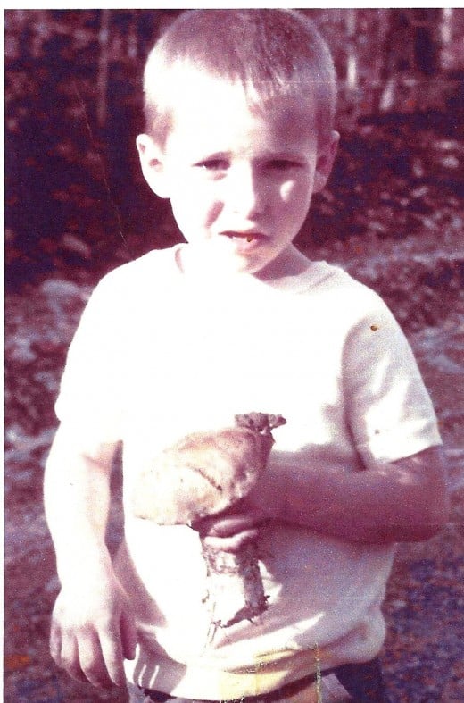 Son Kip with boletus with toad on top. He said "toads belongs on toadstools."