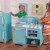 Blue retro kitchen and refrigerator Blue retro kitchen and refrigerator