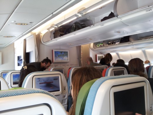 On the A330, the economy cabin is configured in a 2-4-2 layout