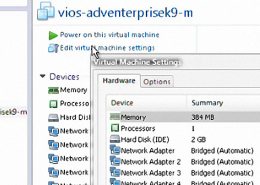 CLICK ON "Edit Virtual Machine Settings" - we've got a couple of things to change