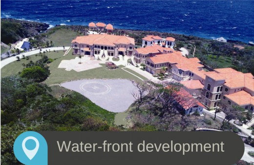 Waterfront condos development on roatan beach