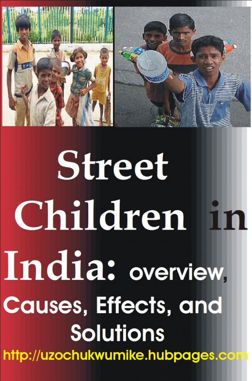 Street children in India have been denting the image of the country. Added to the illustration on the topic are two sets of picture. One is Indian street children who beg on the streets of the country, and the other are those selling products. 