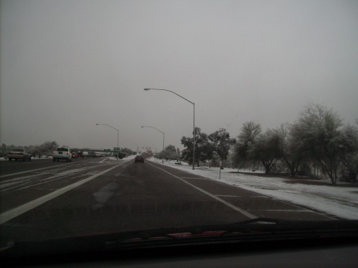 Exiting at Irvington Rd., about 20 miles south of where we live, it became clear that there had been a significant snowfall in Tucson the night before 