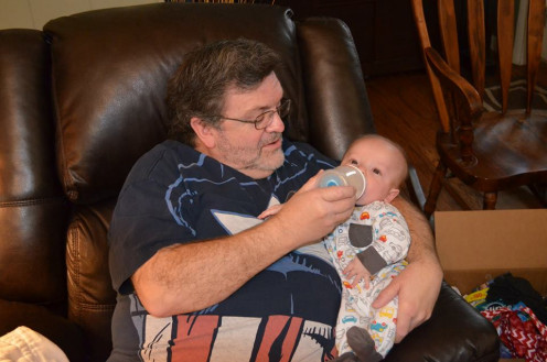 Les Walters with his first grandson, Tadd