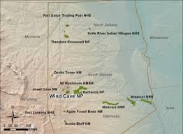 Map showing where Wind Cave is located