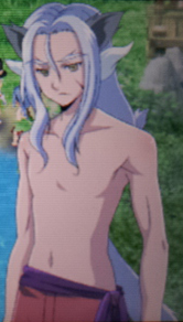 Dylas in his swim trunks