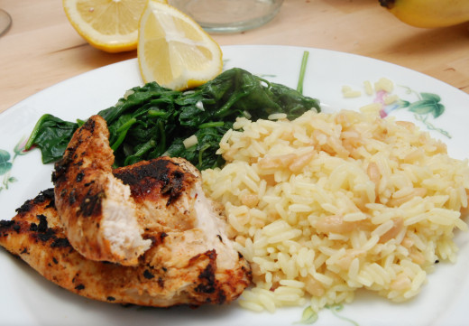 Grilled chicken breast is a delicious, inexpensive source of lean protein.