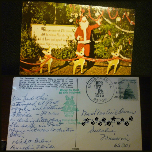 1976 Christmas Florida Postcard