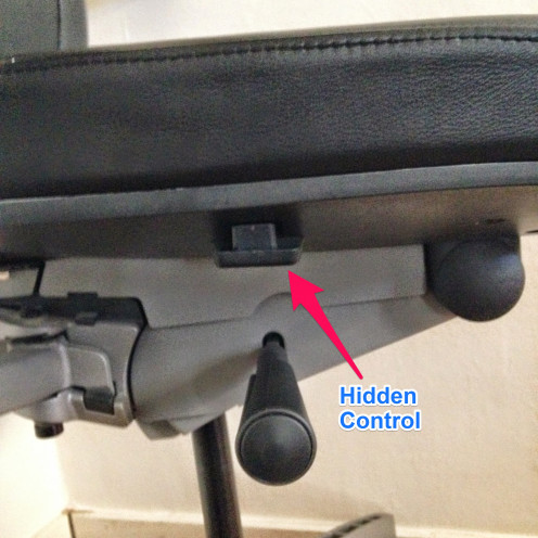 Ergonomic chair controls must be easily identifiable.