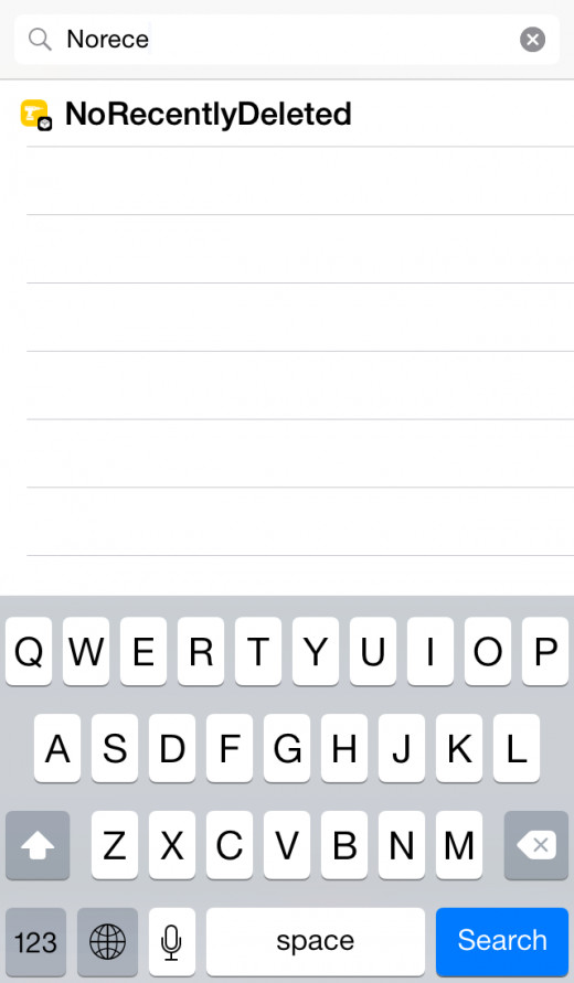 Search Cydia repository for NoRecentlyDeleted tweak