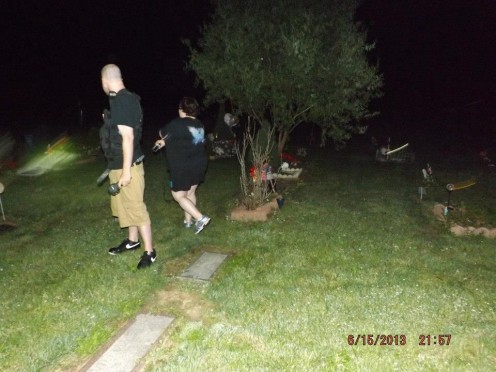 John from DCPI and I with a weird mist coming out of a tomb stone that we did not see at the time with the naked eye