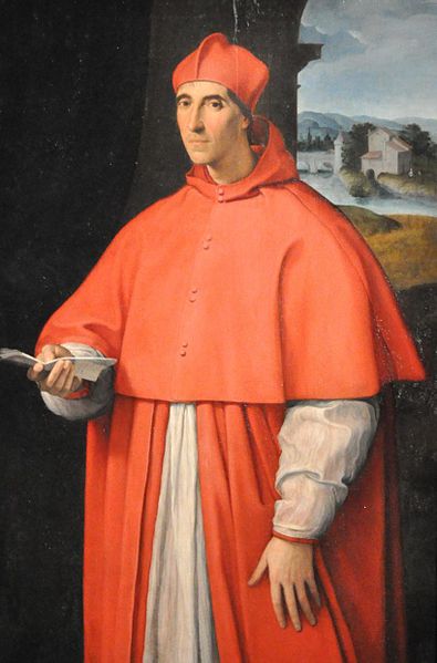 Rapahel, Portrait of the Cardinal Alessandro Farnese  (1512), Naples Capodimonte Museum - The cardinal Alessandro Farnese Senior, who will become Pope in 1534, with the name of Paul III, was portrayed by Raphael at the age of 44