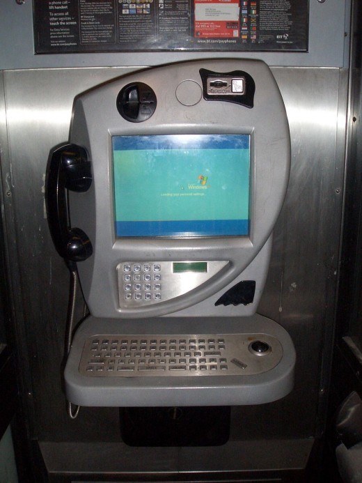 British BT public pay phone