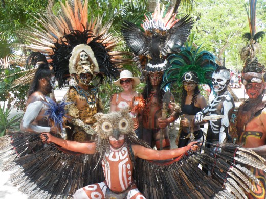 Dressed As Mayan Warriors