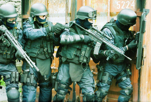 A SWAT team in action