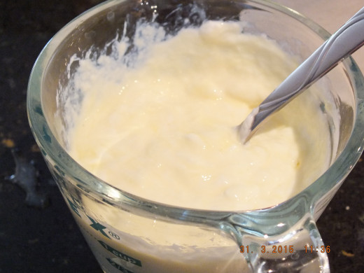 Mix your yogurt and egg together.
