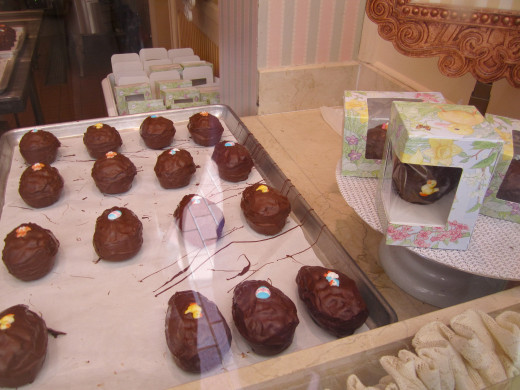 Chocolate eggs on Main Street USA.