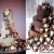 In lieu of flowers, used strawberries to create a cascading decoration on your wedding cake.