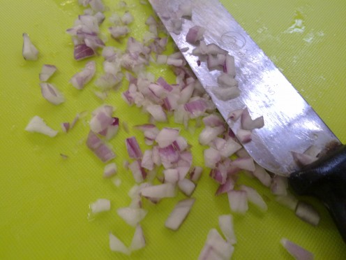 chopped red onions
