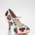 Fun peep-toe pumps with large strawberry prints.