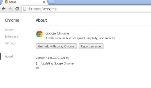 Google Chrome updating