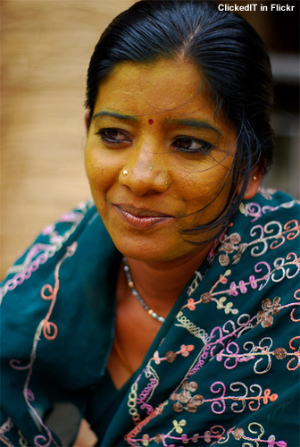 Indian women in rural India still apply pure turmeric on their face.