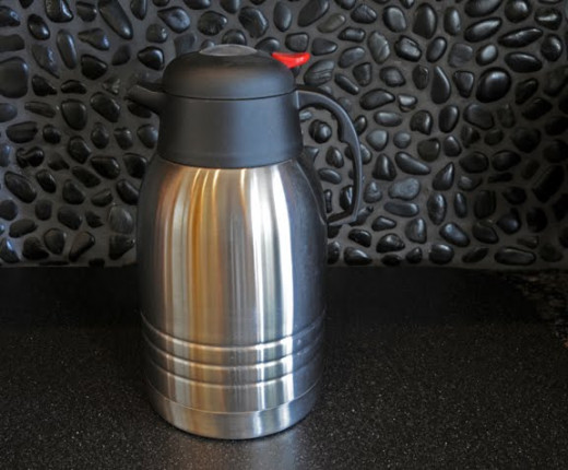 A vacuum-insulated coffee carafe--keeps coffee hot without over-cooking.